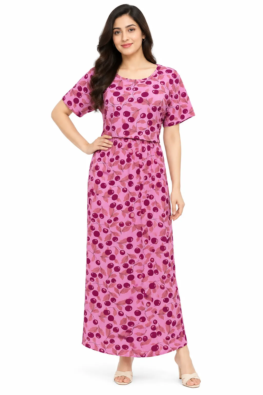 Cherry Zipless Feeding Loungewear – Full Length 51 Inches
