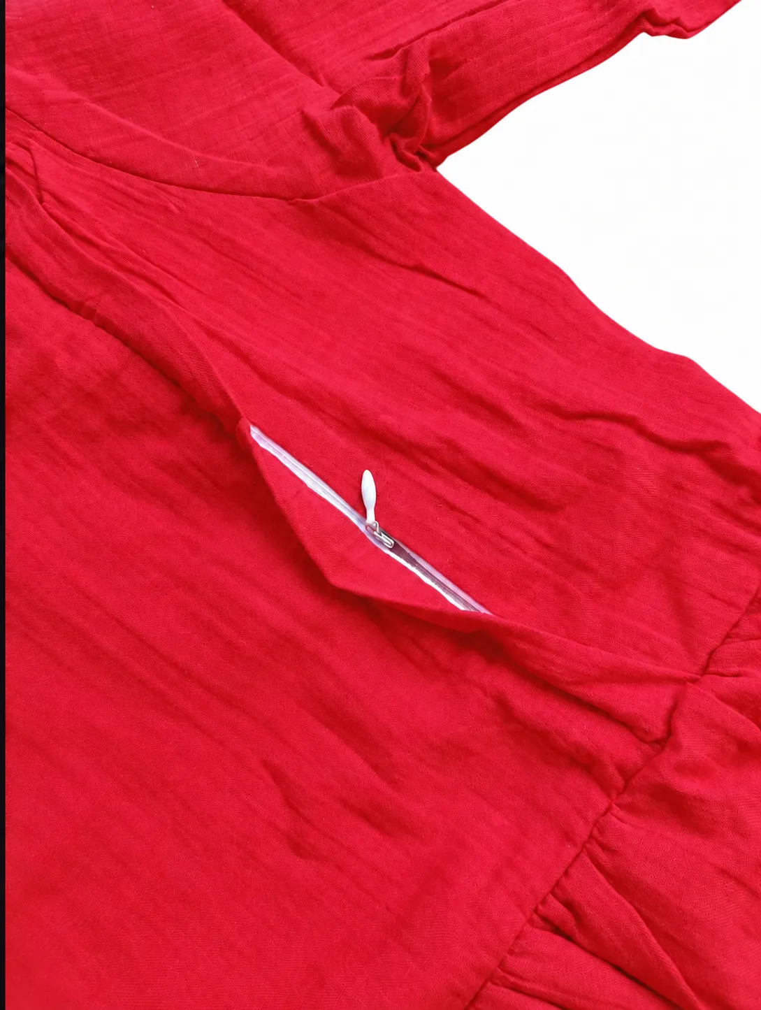 Premium Muslin - Feeding / Maternity Maxi / Gown - Cotton Lining / Double Side Zip - Cherry Red