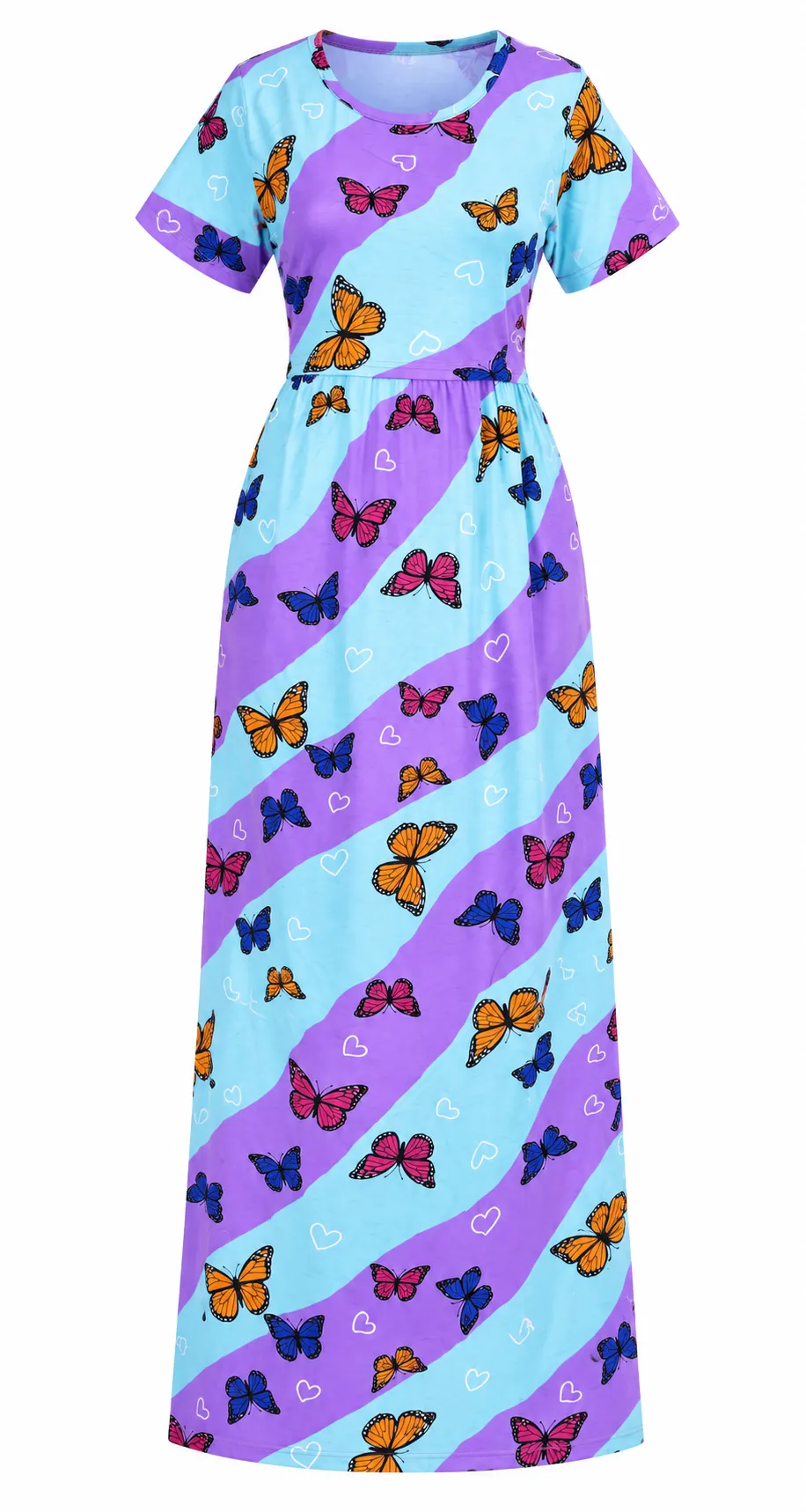 Colourful butterfly  Zipless Feeding Loungewear – Full Length 51 Inches