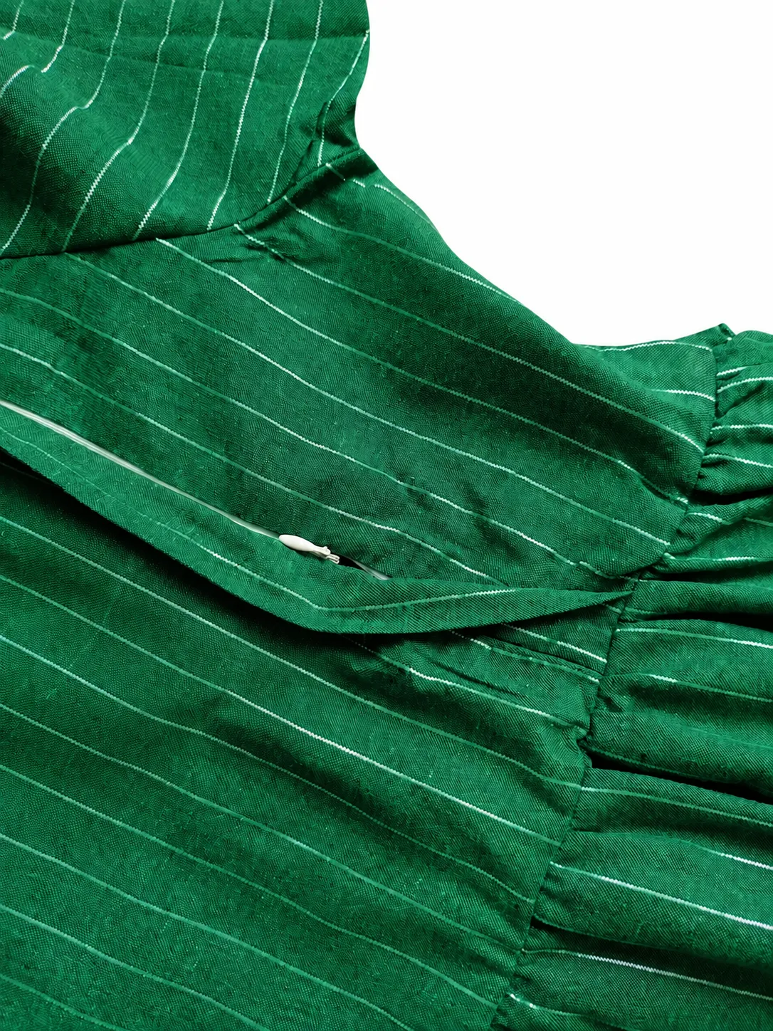 Cotton – Feeding / Maternity Maxi / Gown – Cotton Lining / Double Side Zip - Green Line