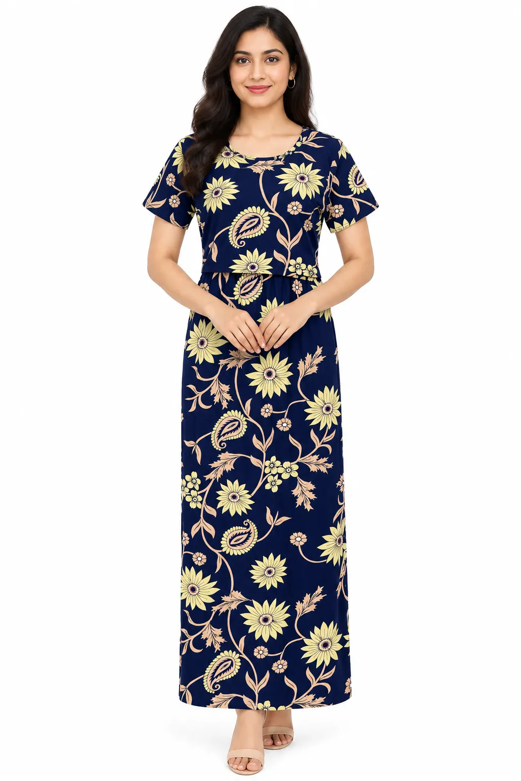 Midnight Garden Zipless Feeding Loungewear – Full Length 51 Inches