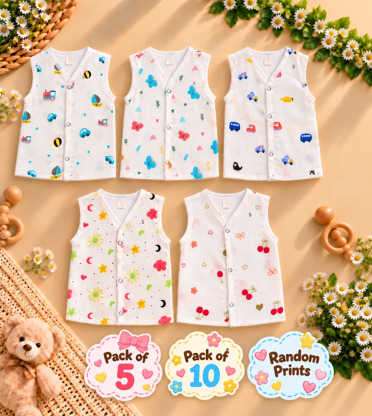 New Born Muslin Jablas (Pack of 5 | Pack of 10)