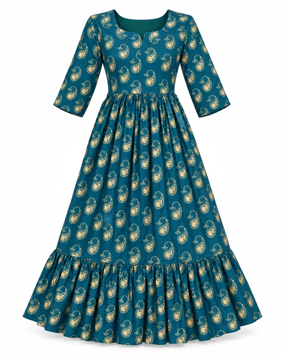 Peackock Grace Maternity Maxi Full Length Jaipur Cotton 3/4th Sleeves
