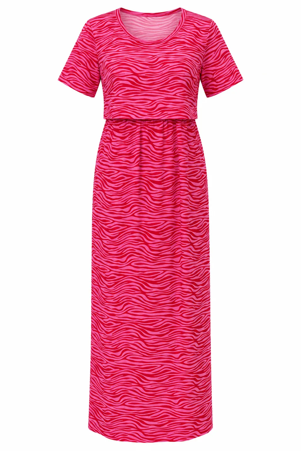 Pink Zebra Zipless Feeding Loungewear – Full Length 51 Inches