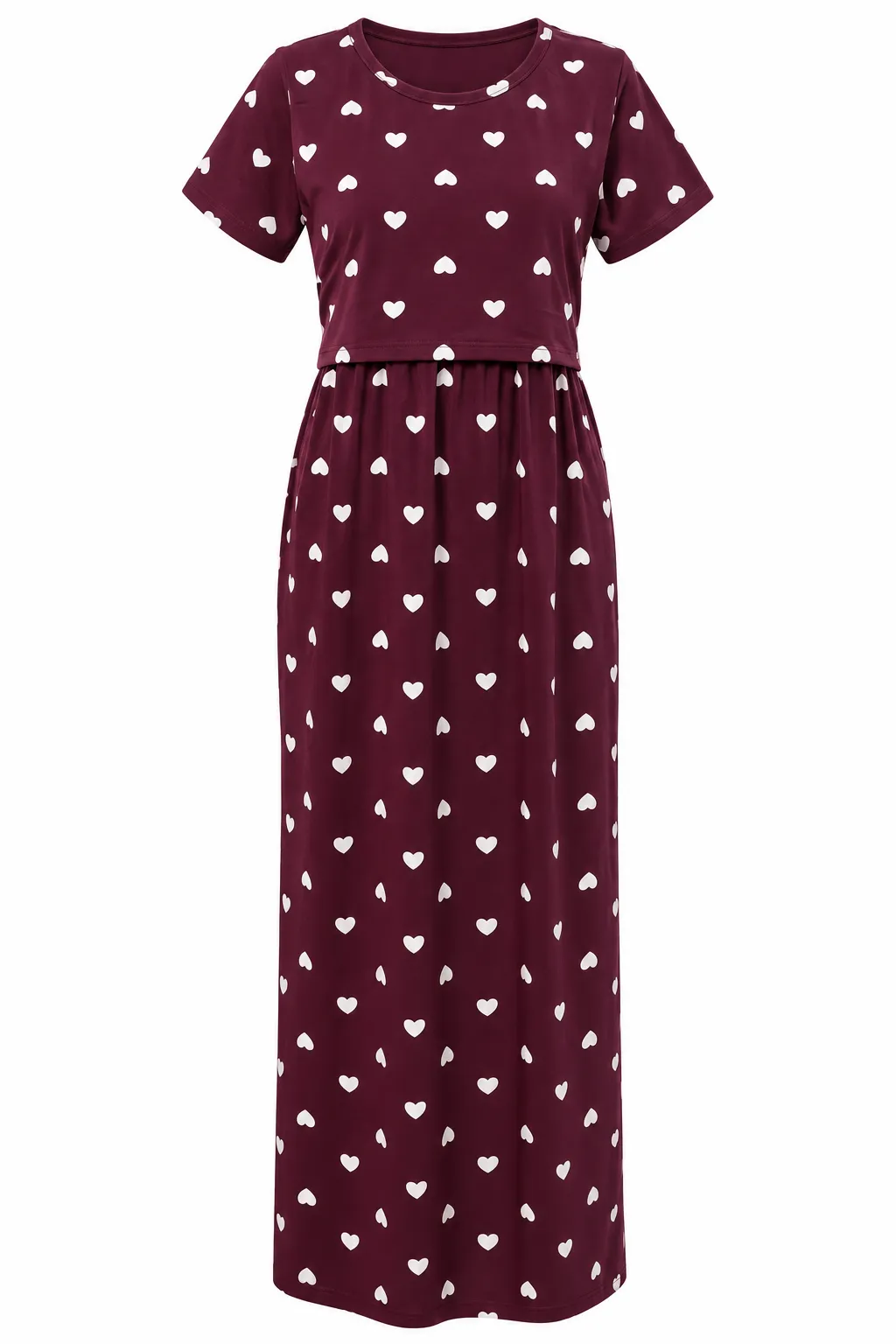 Purple Hearts Zipless Feeding Loungewear – Full Length 51 Inches