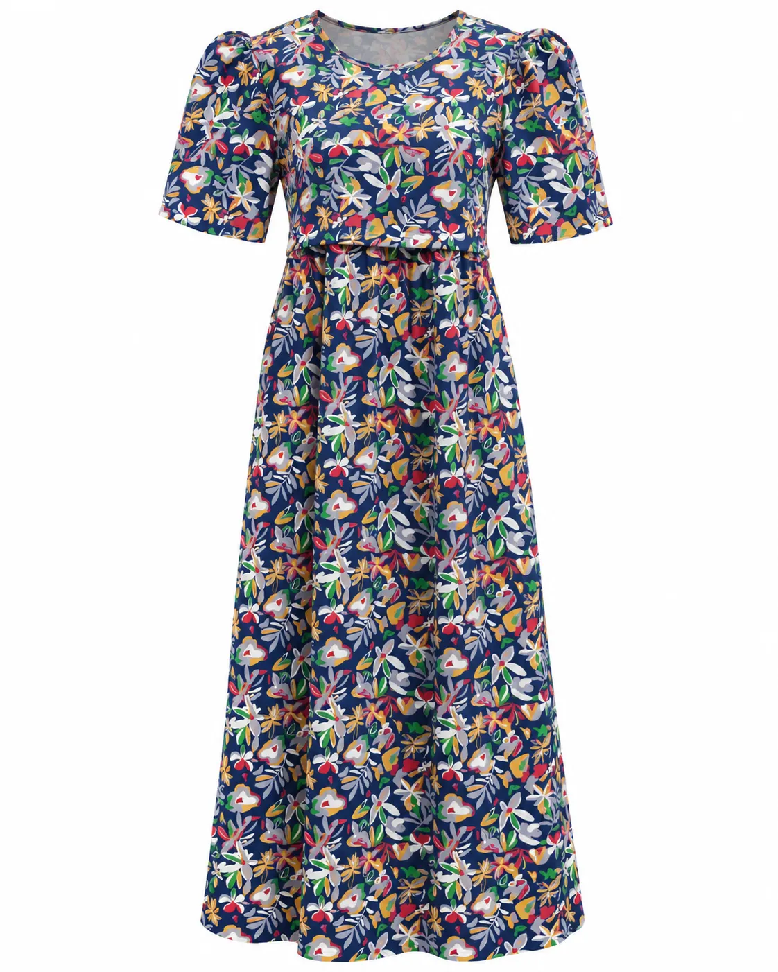 Rabbit Puff sleeves Zipless Feeding Loungewear – Full Length 52 Inches