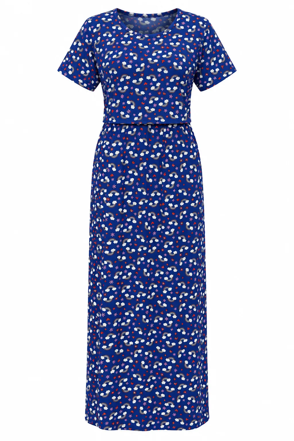 Rainbow Bloom Zipless Feeding Loungewear – Full Length 51 Inches