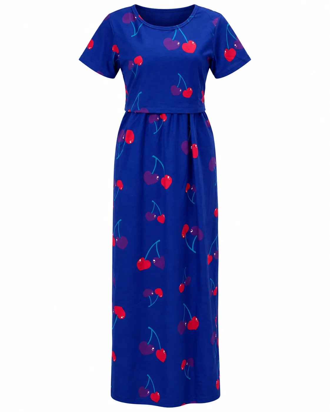 Red Heart Cherry Zipless Feeding Loungewear – Full Length 51 Inches