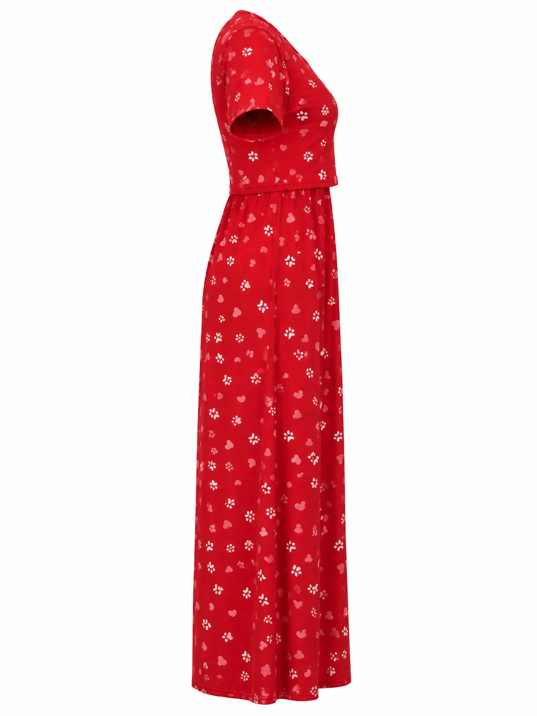 Red Palm Zipless Feeding Loungewear – Full Length 51 Inches