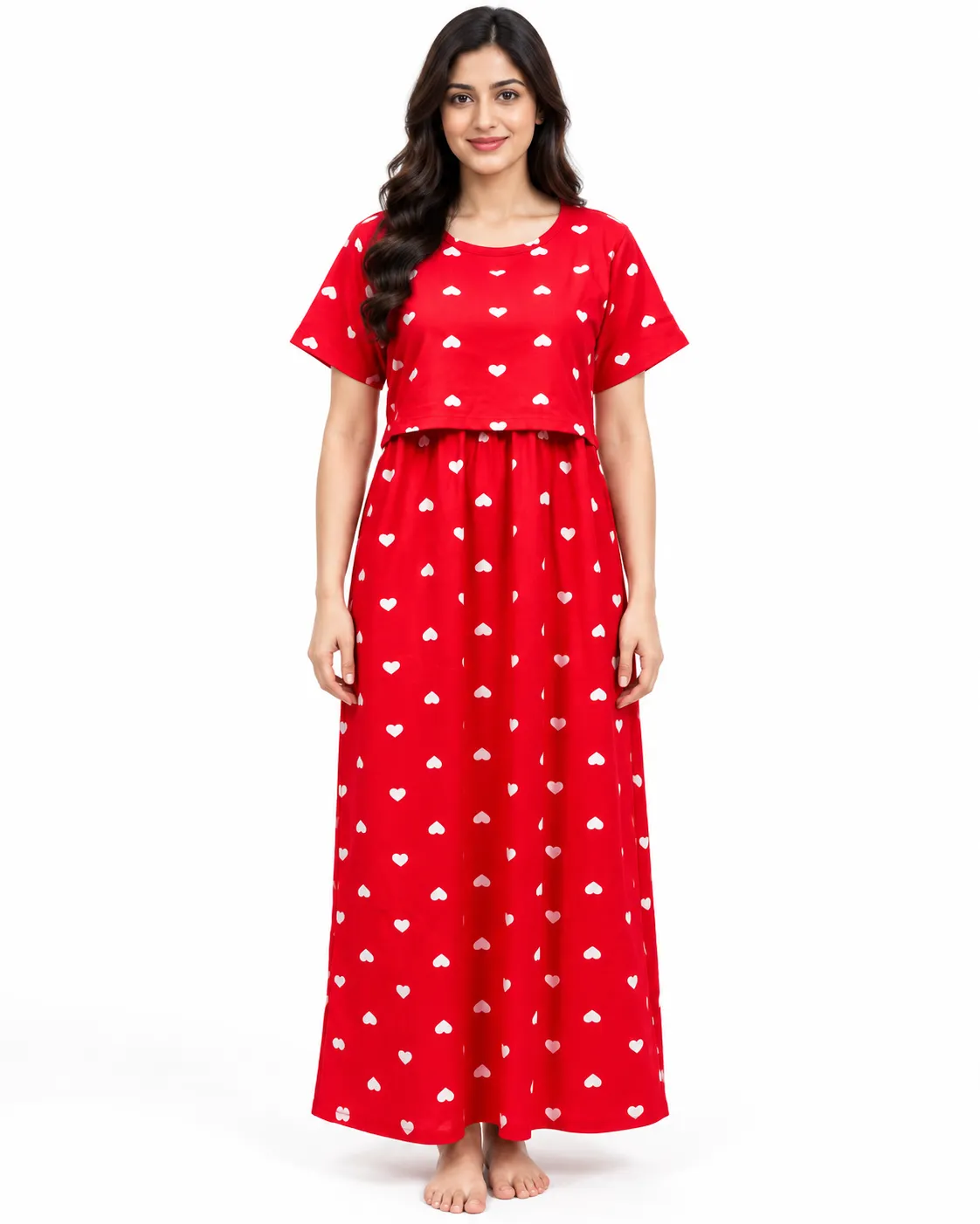 Reddy Hearts Zipless Feeding Loungewear – Full Length 52 Inches
