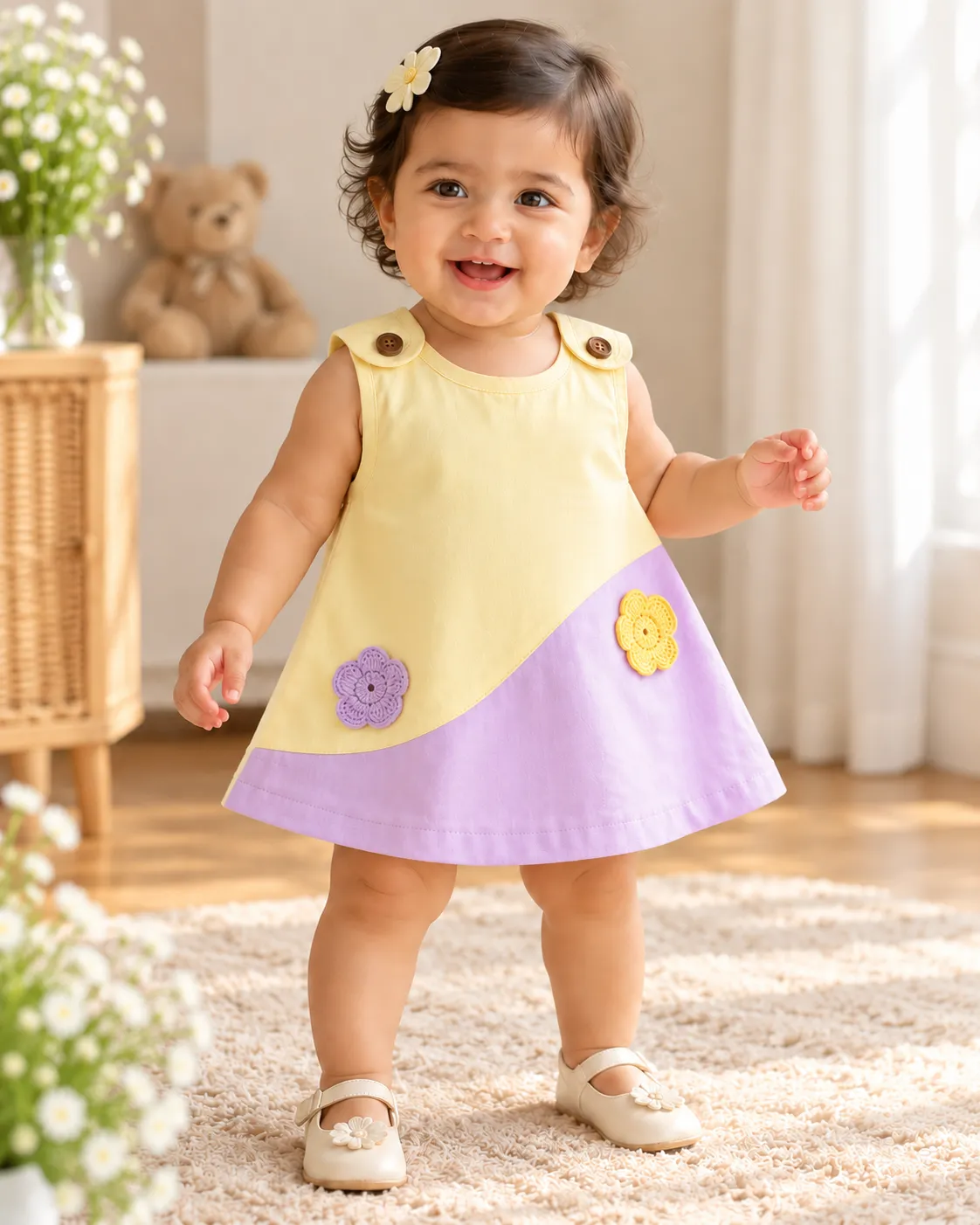 Riya Cotton Cut & Sew Frock with Bloomer