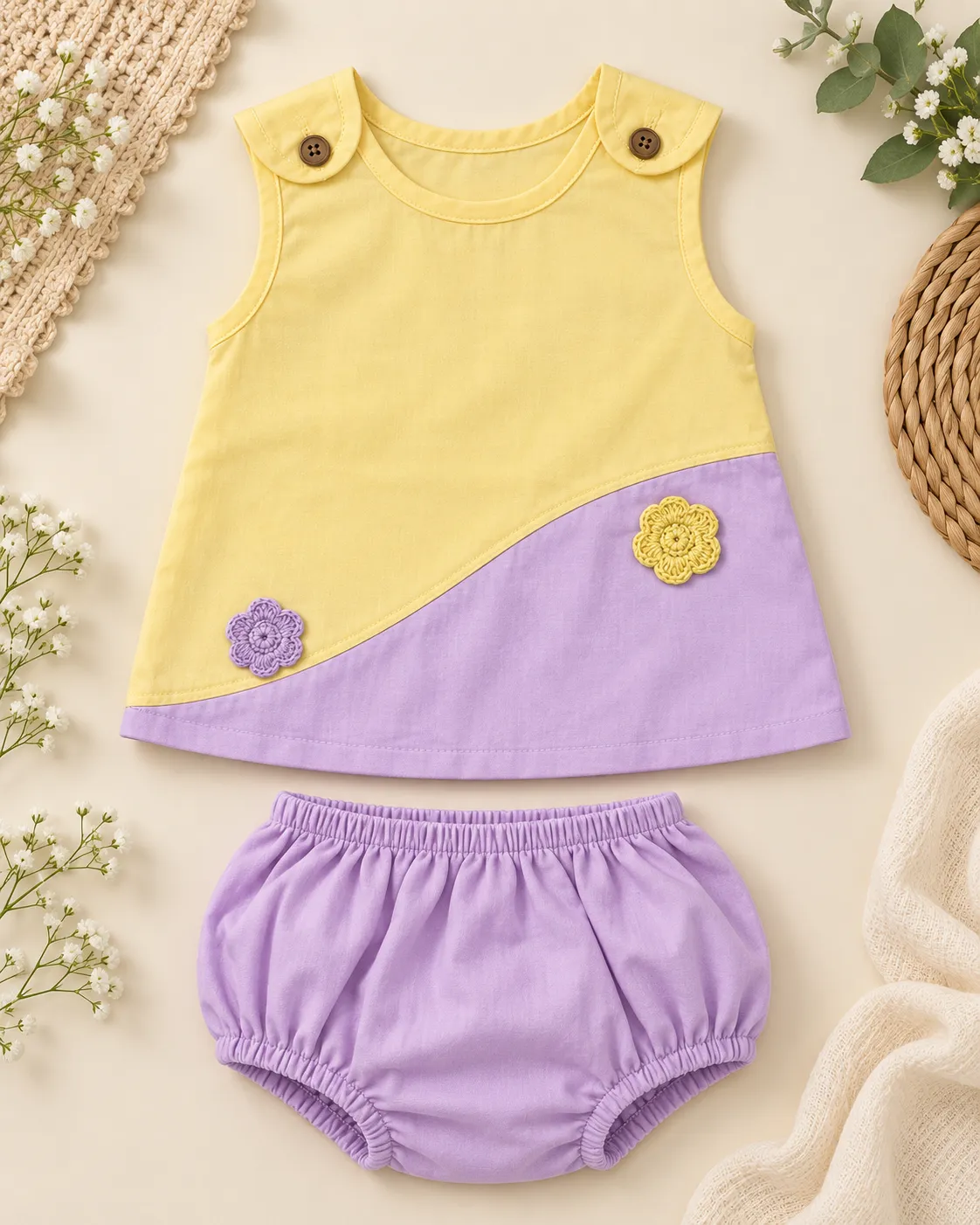 Riya Cotton Cut & Sew Frock with Bloomer