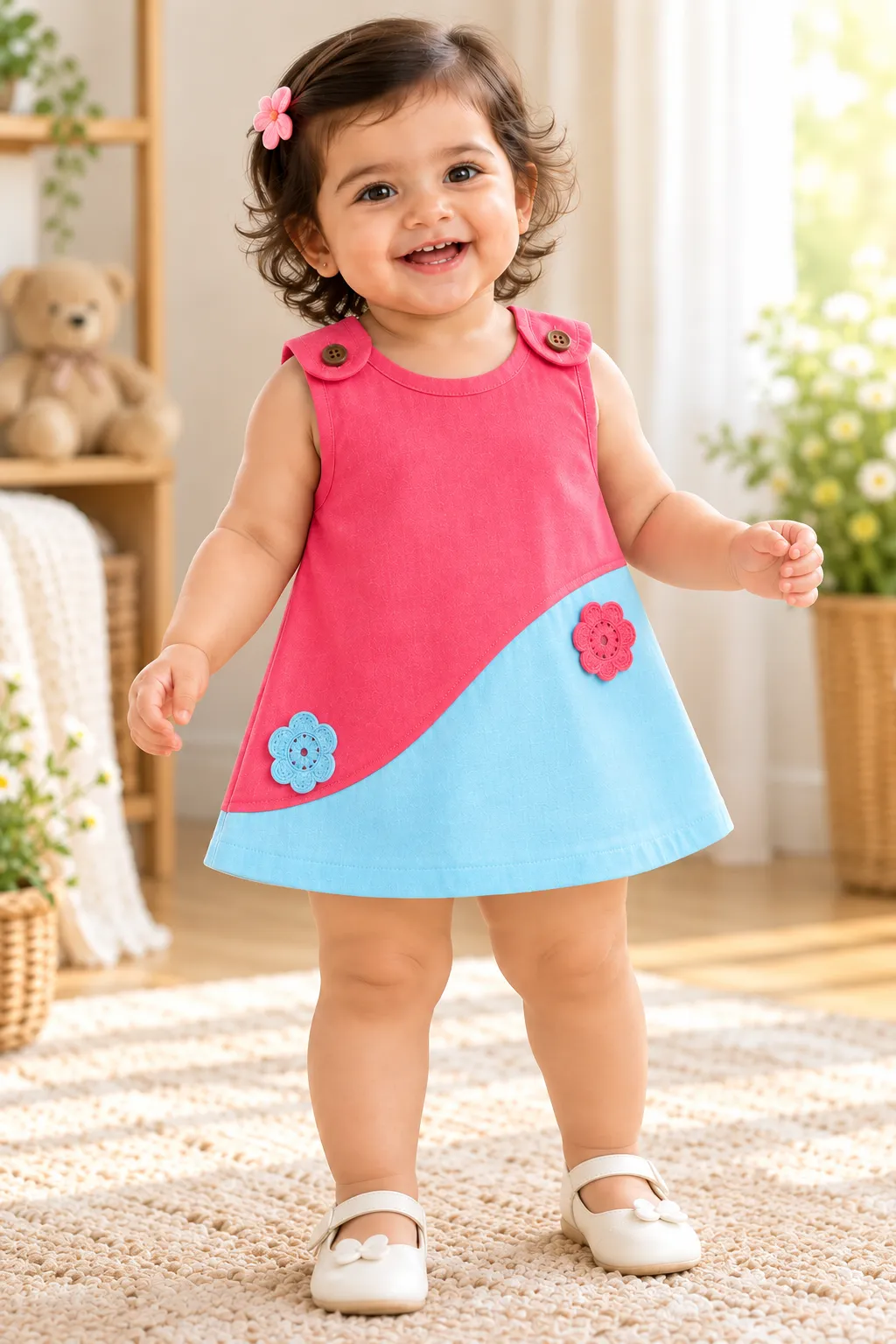 Yazhini Cotton Cut & Sew Frock with Bloomer