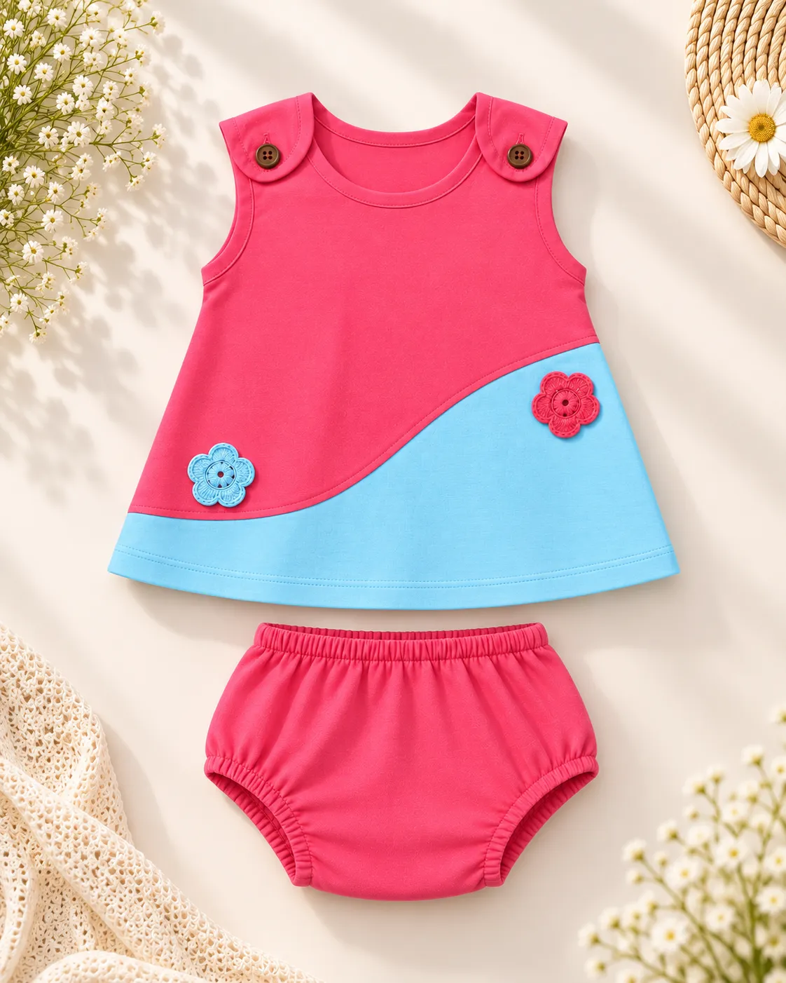 Yazhini Cotton Cut & Sew Frock with Bloomer